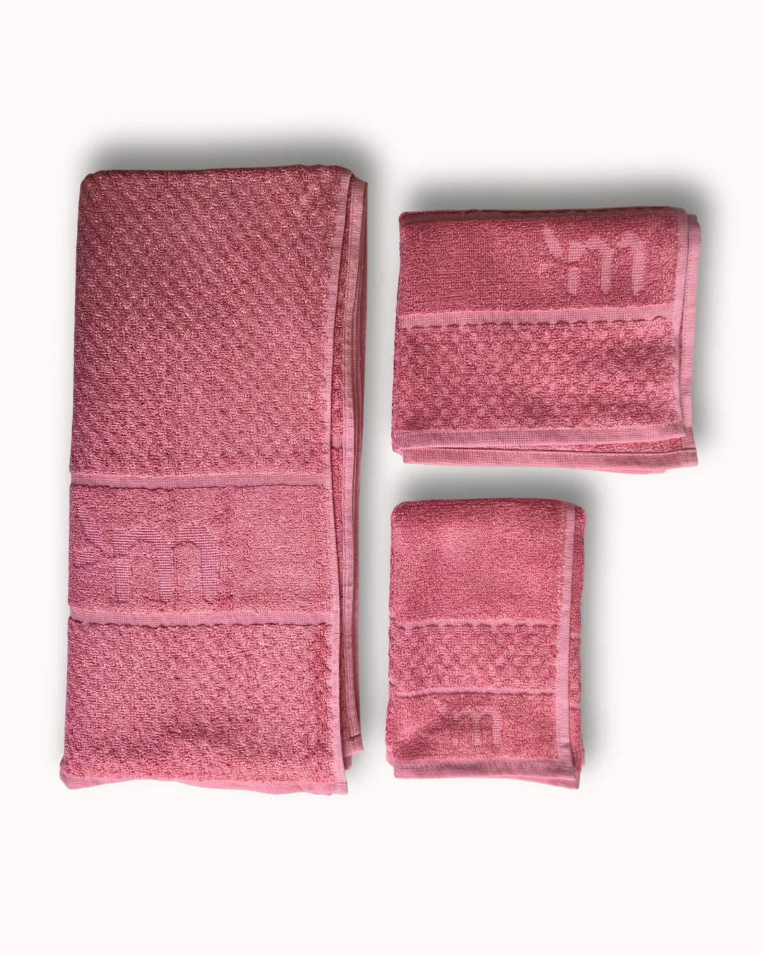 Personalized Bamboo Fluffy Bath towel set, 1 Bath 560 GSM , 1 Hand and 1 face towel Terry 480 GSM- Blush Pink - Image 4