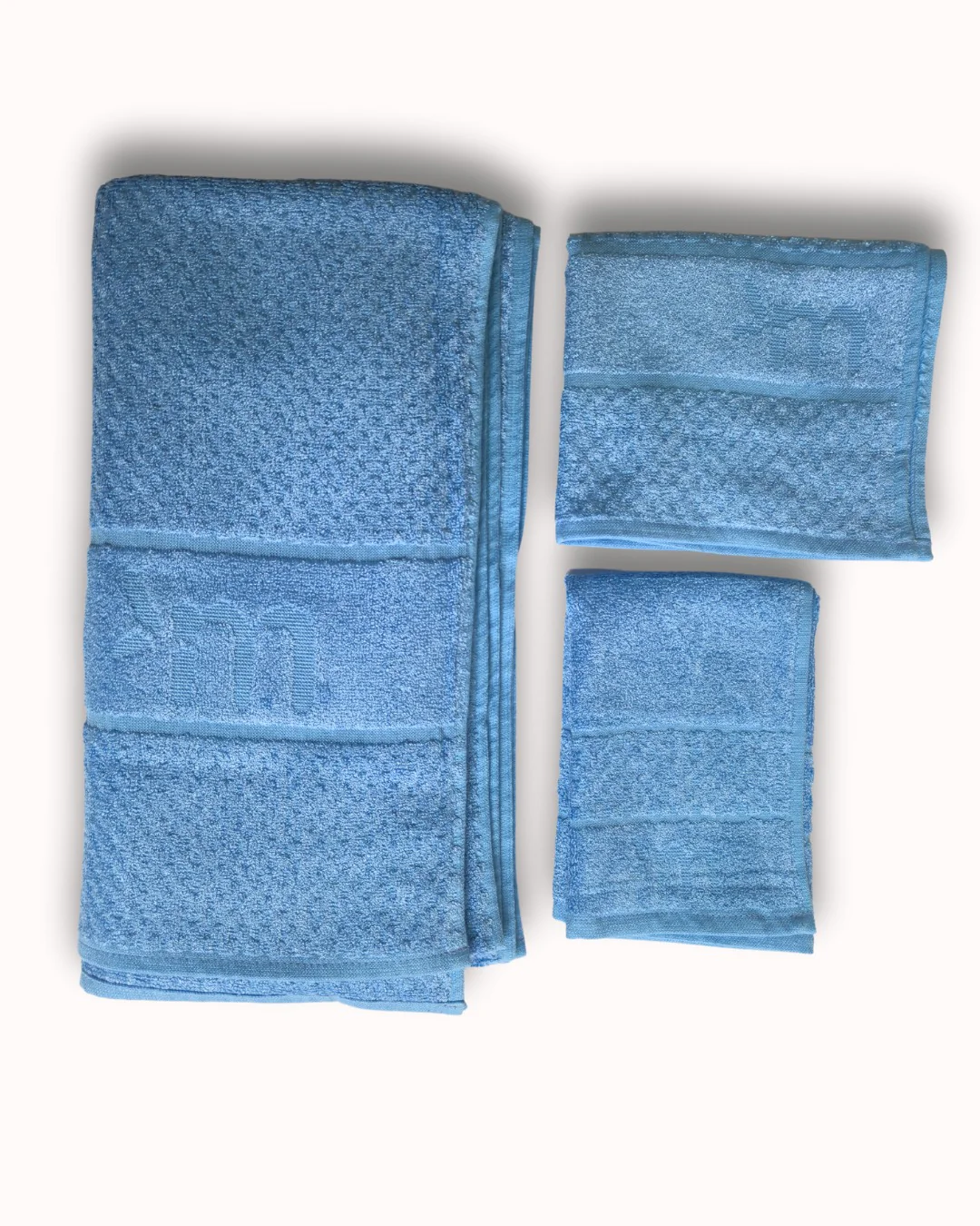 Personalized Bamboo Fluffy Bath towel set, 1 Bath 560 GSM , 1 Hand and 1 face towel Terry 480 GSM- Frosted Blue - Image 4