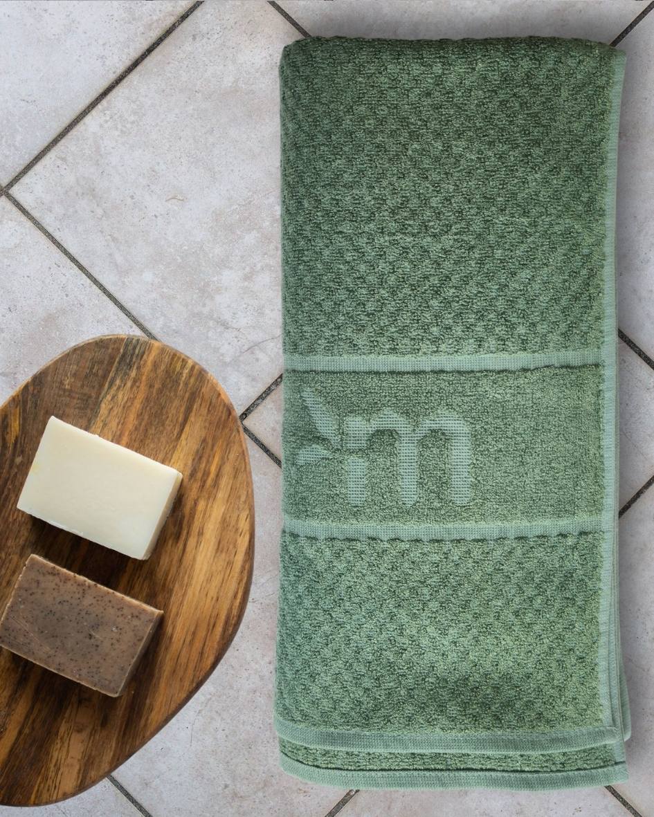 Personalized Fluffy Bamboo Bath towel Terry 560 GSM-150*72 cm-Ethical Green - Image 3