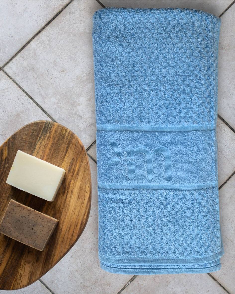 Personalized Fluffy Bamboo Bath towel Terry 560 GSM-150*72 cm-Frosted Blue - Image 3