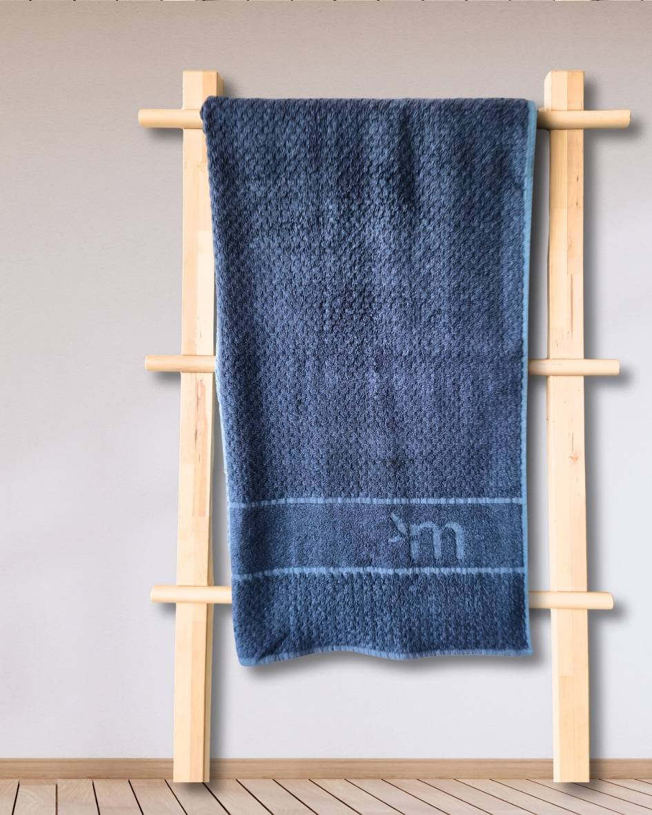 Personalized Fluffy Bamboo Bath towel Terry 560 GSM-150*72 cm-Tru Blue - Image 2
