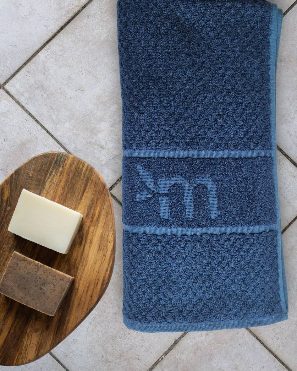Personalized Fluffy Bamboo Bath towel Terry 560 GSM-150*72 cm-Tru Blue - Image 3