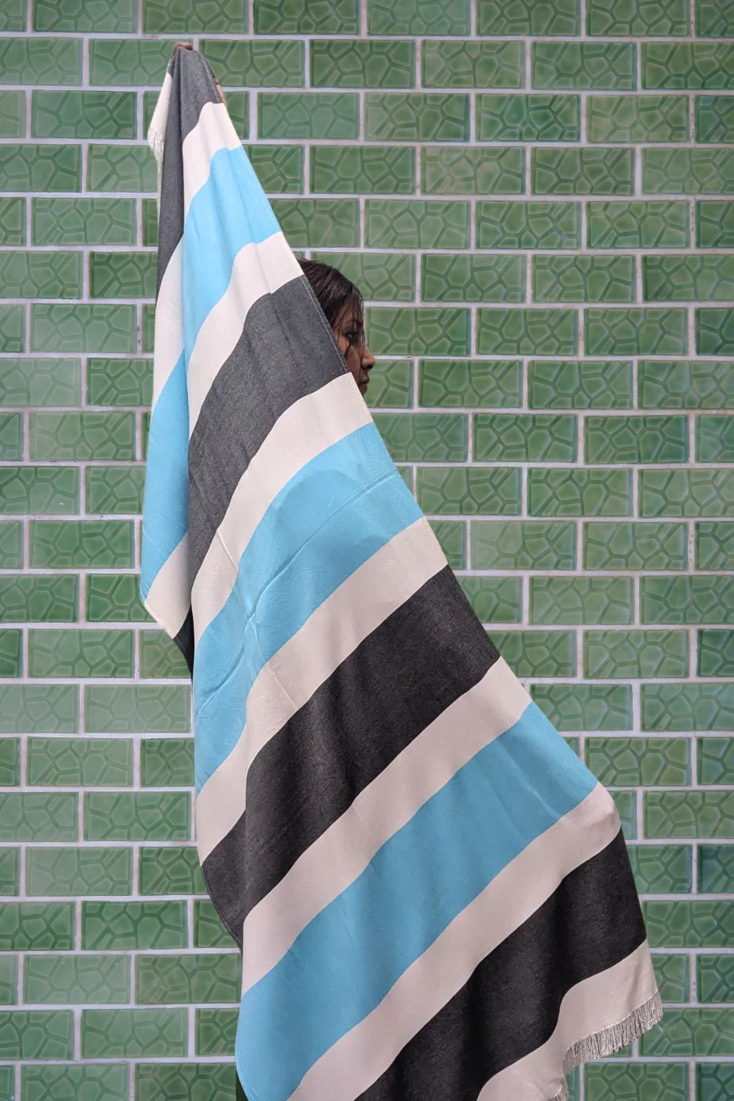 Personalized Thin bamboo bath towel- Coastal Breeze 160*75cm - Image 7