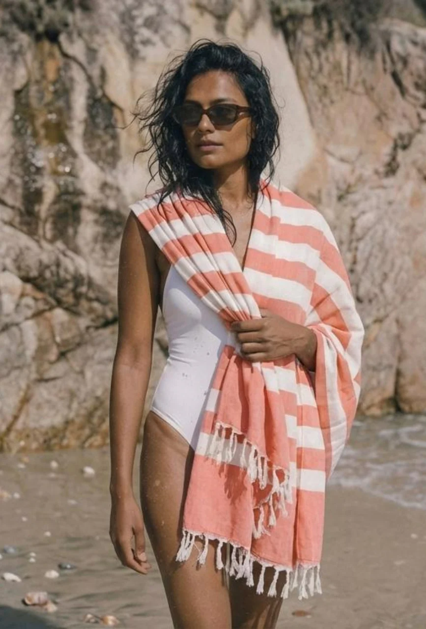 Personalized Thin bamboo bath towel- Cotton Candy 160*90cm