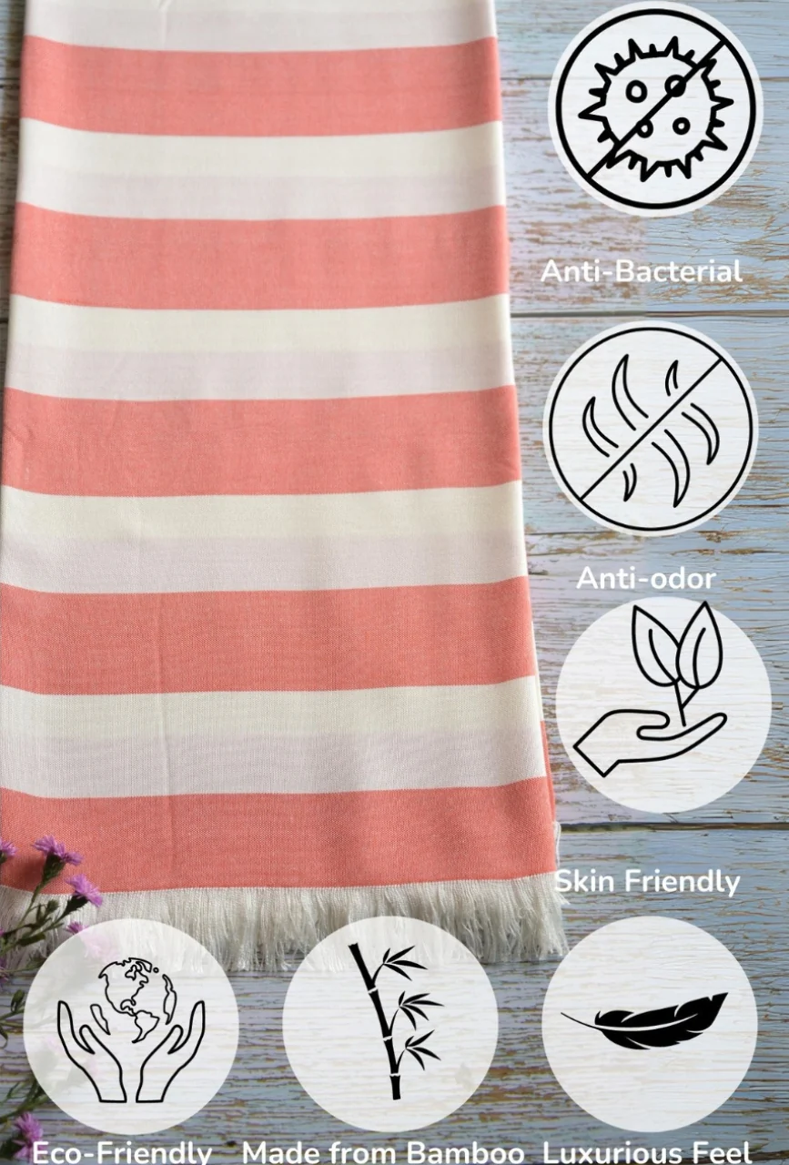 Personalized Thin bamboo bath towel- Cotton Candy 160*90cm - Image 6