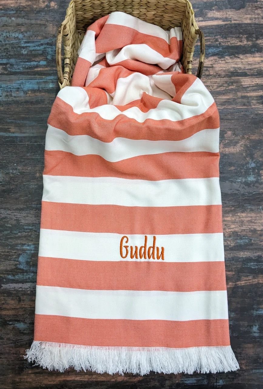 Personalized Thin bamboo bath towel- Cotton Candy 160*90cm - Image 7