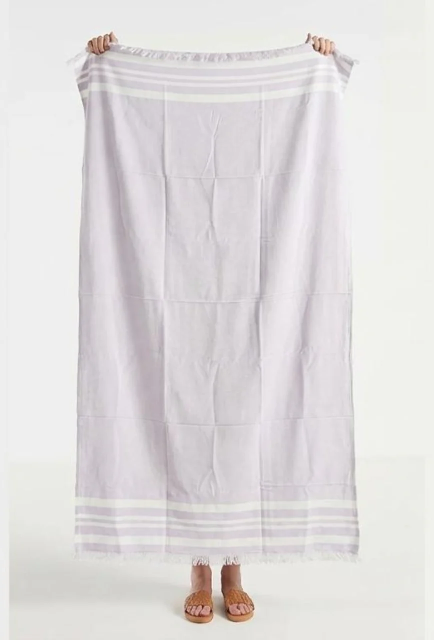 Personalized Thin bamboo bath towel- Light Lavender 160*75cm - Image 4