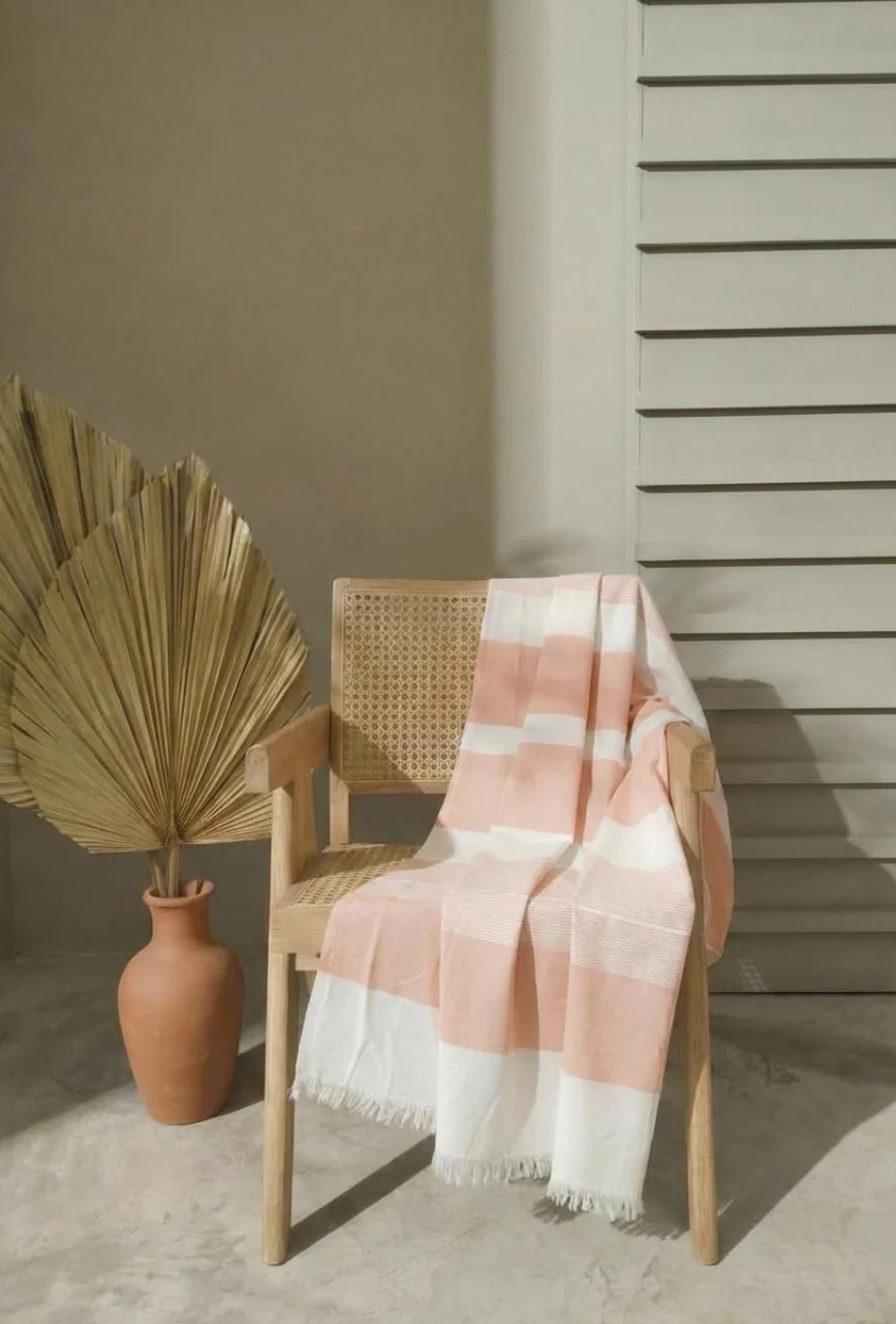 Personalized Thin bamboo bath towel- Peach Melba 160*75cm - Image 3