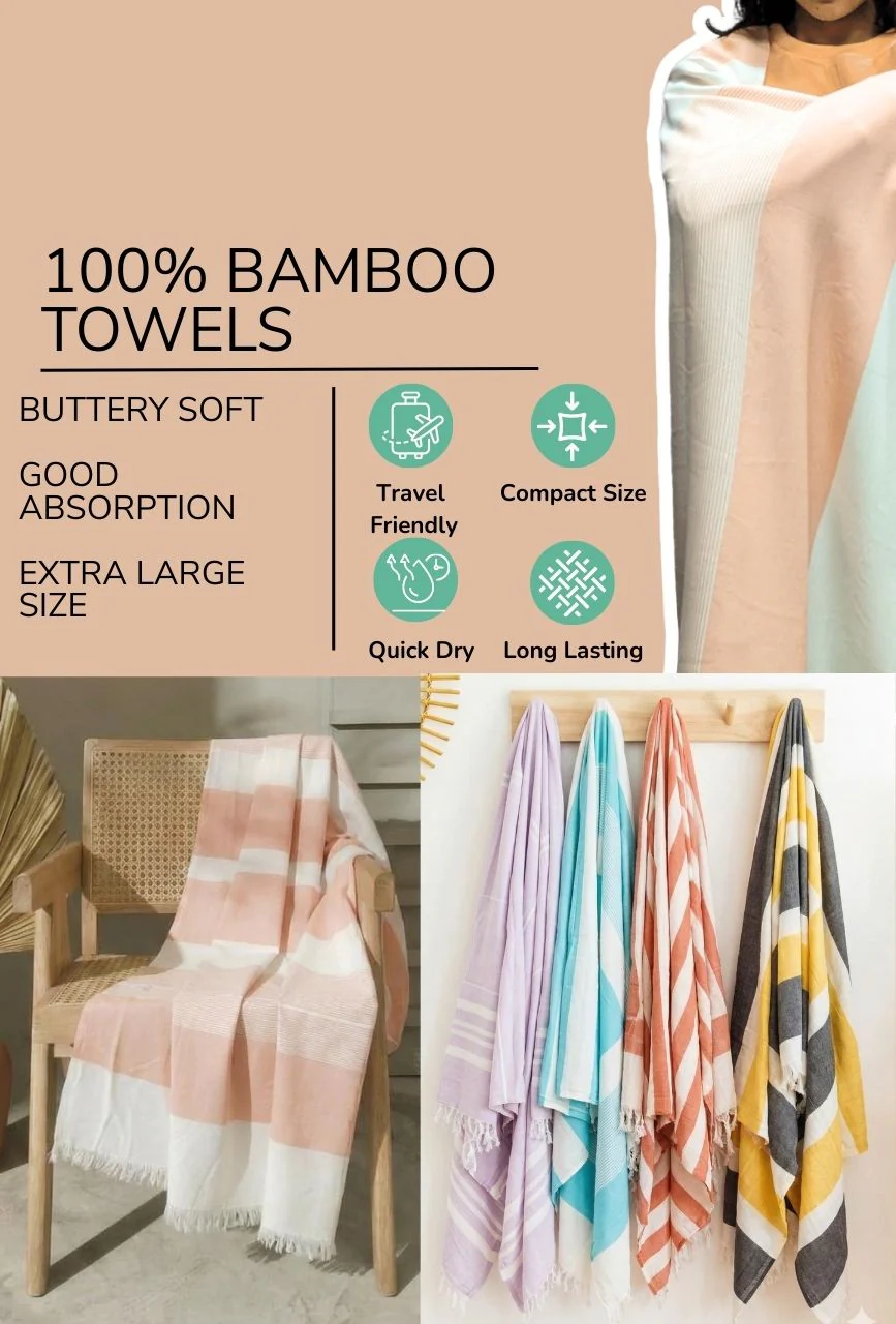 Personalized Thin bamboo bath towel- Peach Melba 160*75cm - Image 5