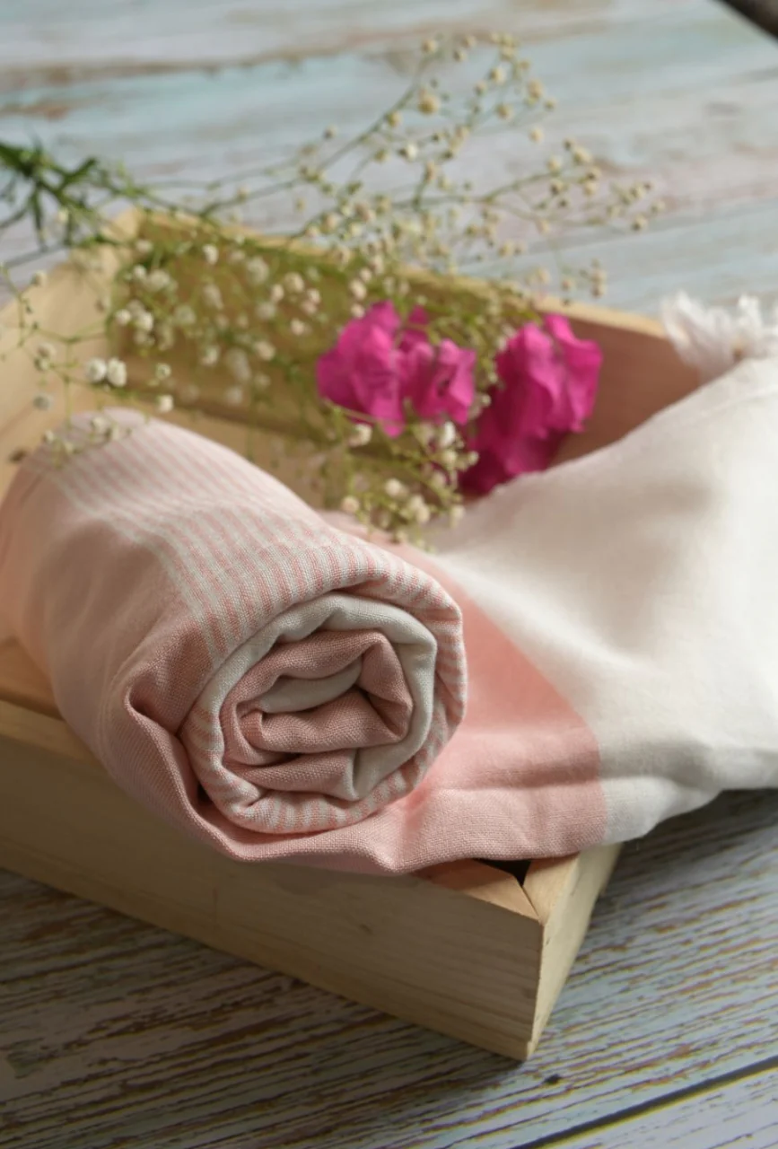 Personalized Thin bamboo bath towel- Peach Melba 160*75cm - Image 8