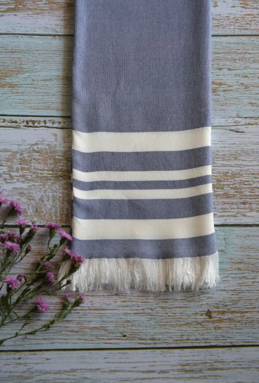 Personalized Thin bamboo bath towel- Powder Blue 160*75cm - Image 10