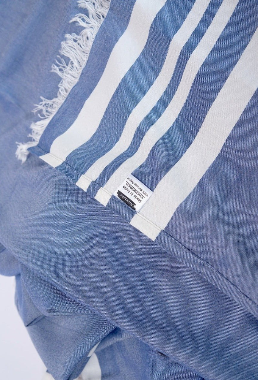 Personalized Thin bamboo bath towel- Powder Blue 160*75cm - Image 11