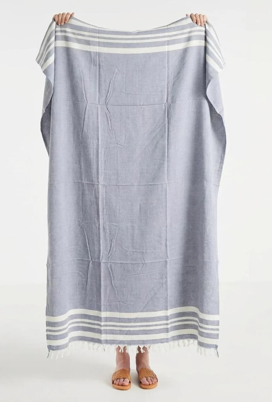 Personalized Thin bamboo bath towel- Powder Blue 160*75cm - Image 4