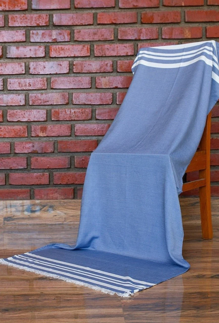 Personalized Thin bamboo bath towel- Powder Blue 160*75cm - Image 8